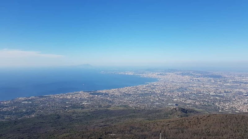 From Naples: Day Trip to Mount Vesuvius - The crater view: geology lessons with Pompeii and Herculaneum in the background