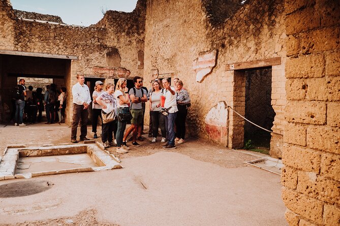 Herculaneum Small Group Tour and Ticket With an Archaeologist - Tramezzo di Legno, Skeleton House, and the Central Thermae: daily life you can picture